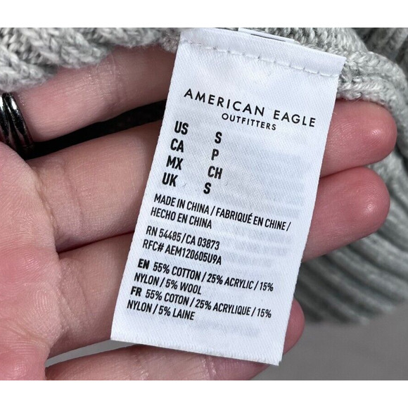 Vintage 90s American Eagle Mens Sweater Small Ribbed Knit Striped Wool Blend Y2K - Picture 5 of 10